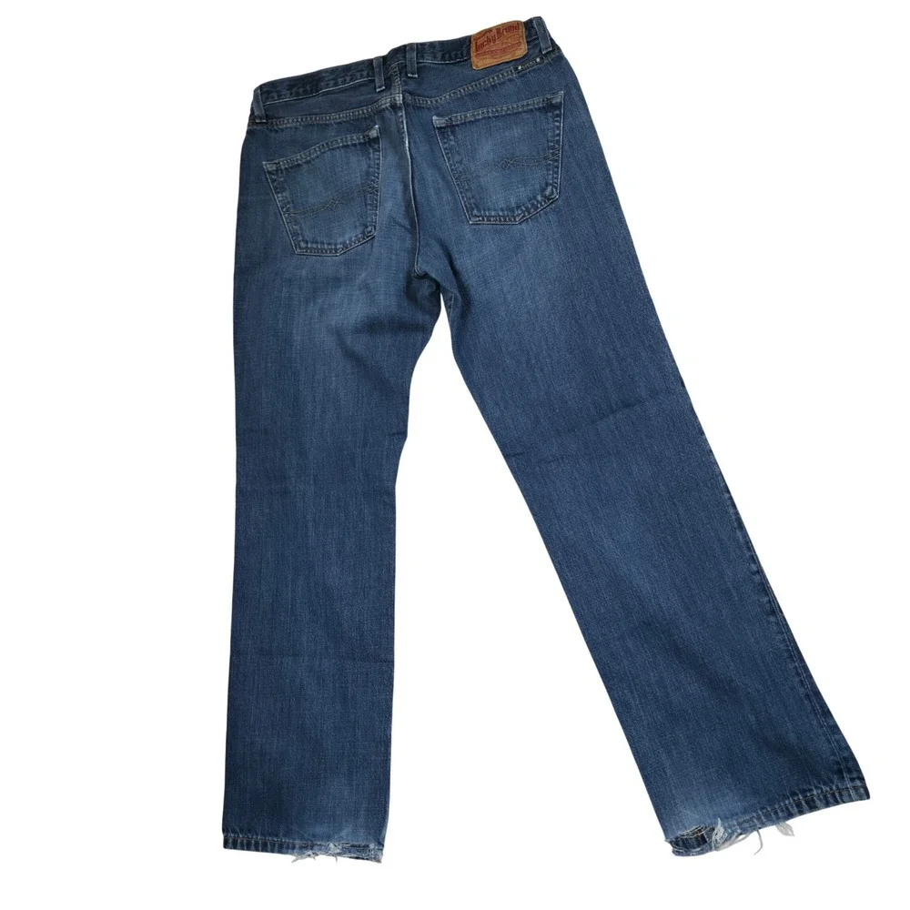 Lucky Brand 221 Original Straight Mens Blue Denim‎ Jeans 34x32 Button Fly